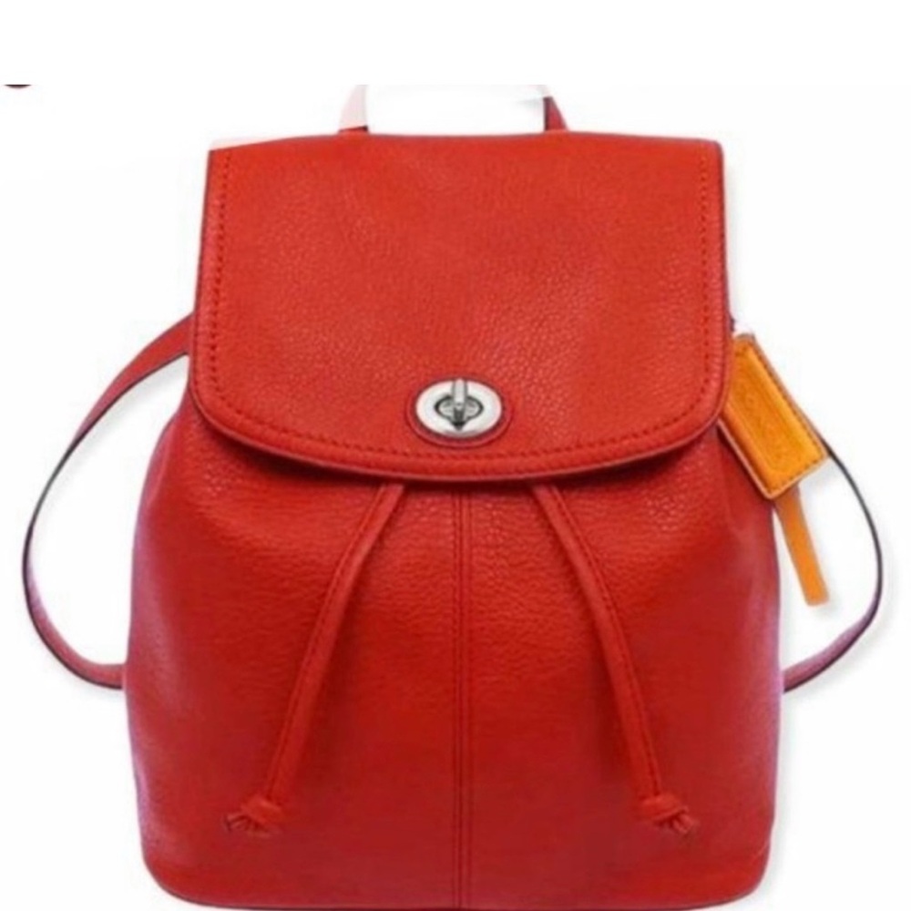 Coach Park Red Pebbled Leather Backpack - NWOT